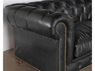 Black Leather Chesterfield Sofa