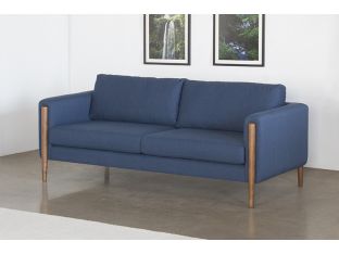 Steen Sofa in Lagoon Blue with Walnut Legs 