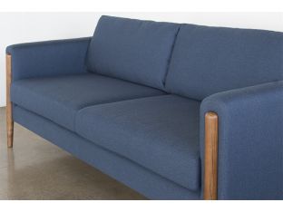 Steen Sofa in Lagoon Blue with Walnut Legs 