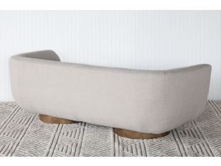 Modern Rounded Taupe Sofa  On Column Legs