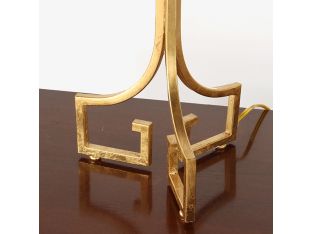 Antique Gold Table Lamp with Greek Key Base