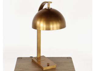 Brass Arch Neck Table Lamp w/ Swiveling Shade