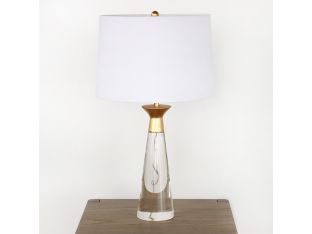 Conical Crystal w/ Gold Leaf Cap Table Lamp