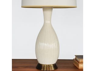 Sculpted Off White Teardrop Table Lamp