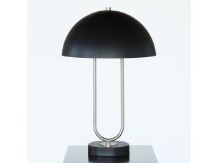 Black Dome with Nickel Base Table or Desk Lamp