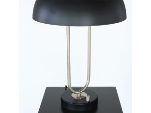 Black Dome with Nickel Base Table or Desk Lamp