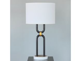 Double U Black and Brass Table Lamp