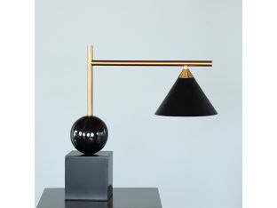 Geometric Black and Brass Desk Lamp