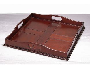 Square Mahogany Serving Tray