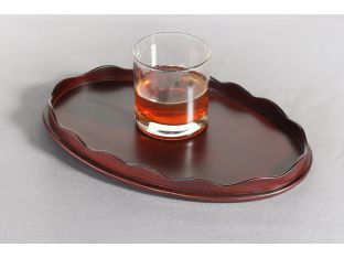 Oval Mahogany Serving Tray