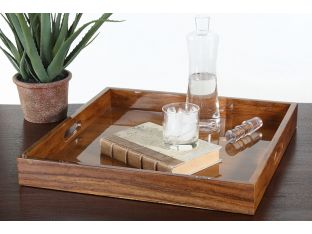 Polished Teak Service Tray