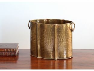 Antiqued Hammered Brass Planter