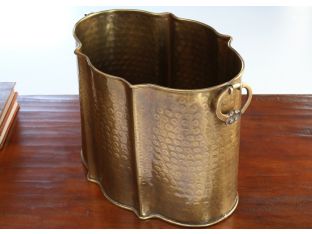 Antiqued Hammered Brass Planter