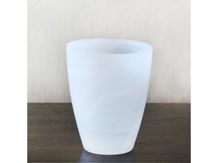 Small Matte Alabaster White Swirl Vase