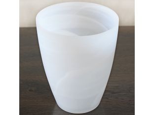Small Matte Alabaster White Swirl Vase