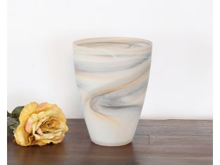 Large Matte Taupe Alabaster Vase
