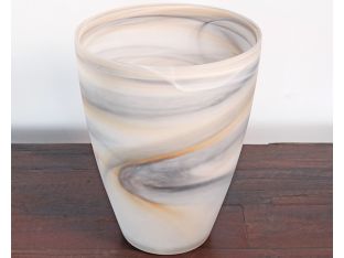 Large Matte Taupe Alabaster Vase